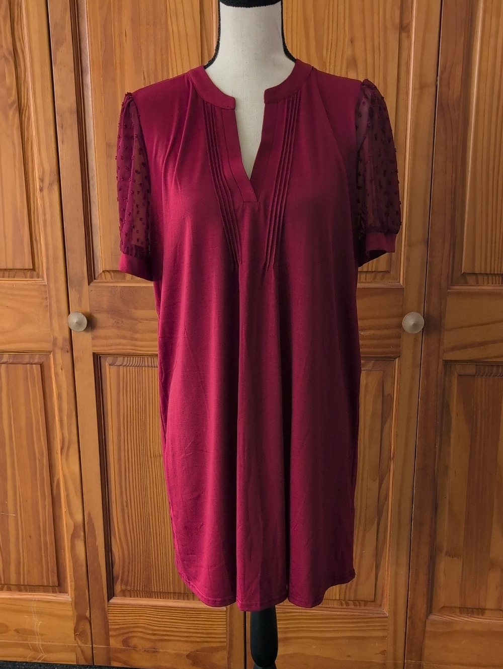 Mini Short Sleeve V Cut Dress M M512